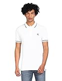 Calvin Klein Jeans Herren Poloshirt Kurzarm, Weiß (Bright White), L