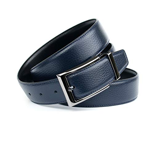 Anthoni Crown Herren Ledergürtel Gürtel, Blau, 105