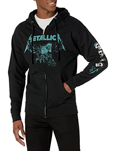 Metallica Unisex-Erwachsene Official S&m2 Moose Skull Zip Hoodie Kapuzenpullover, schwarz, Small
