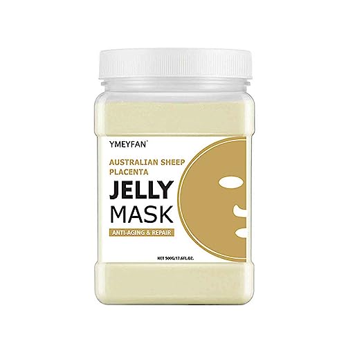 Jelly Mask Powder, Natürliche Feuchtigkeitsspendend Gelee-Gesichtsmaske, Aufhellung Tonmaske, Peel-Off-Gelmaske, Tiefenreinigung Gelee-Maskenpulver (Schafsplazenta)