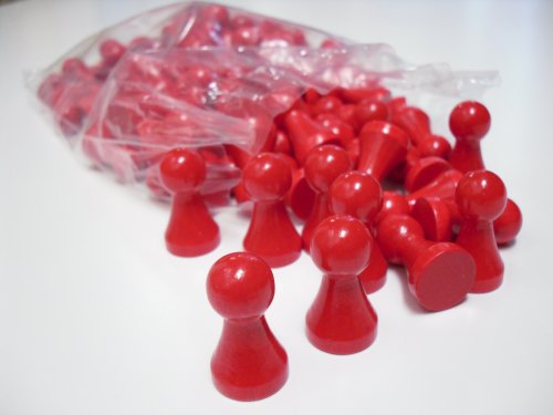 Weible Spiele 100er-Pack Halmakegel aus Holz (27 mm), rot