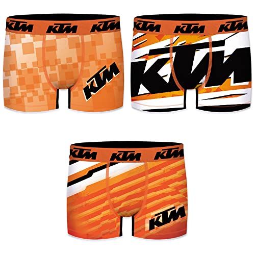 KTM Boxer Men Herren Boxershorts Pant Polyester Unterwäsche 3 er Pack, Bekleidungsgröße:XL, Modelle:Set 1