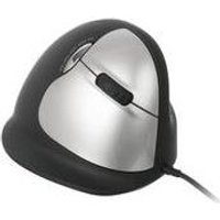 R-Go HE Mouse Ergonomische Maus, Groß (über 185mm), rechtshändig, drahtgebundenen - Maus - ergonomisch - Für Rechtshänder - 5 Tasten - kabelgebunden - USB