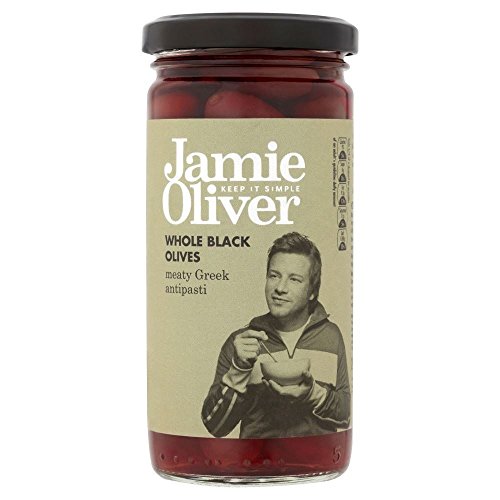 Jamie Oliver Ganze schwarze Oliven (245g) - Packung mit 6