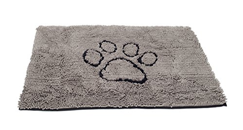Dog Gone Smart Dirty Dog Fußmatte, Mikrofaser, super saugfähig, maschinenwaschbar, mit Rutschfester Unterseite, klein, grau