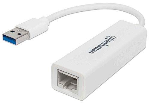Manhattan USB 3.0 auf Gigabit Ethernet Adapter 10/100/1000 Mbit/s Gigabit Ethernet USB 3.0 weiß 506847