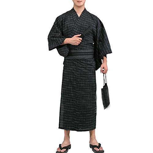 Herren japanischer Yukata japanischer Kimono Home Robe Pyjamas Morgenmantel Gr??e L-C3