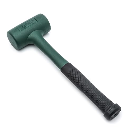 SATA 55 mm Totschlaghammer, 1050 g Kopfgewicht und 350 mm Länge, mit weichem, grünem stoßdämpfendem Gummikopf – ST92903SC