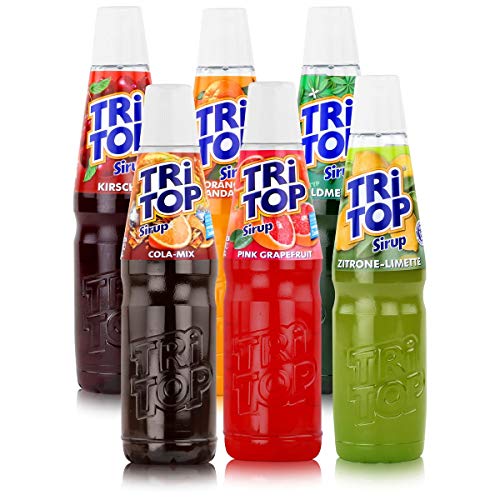 TRi TOP Getränkesirup 6 x 600ml | Sirup für Wassersprudler | 1 Flasche ergibt ca. 5 Liter Erfrischungsgetränk