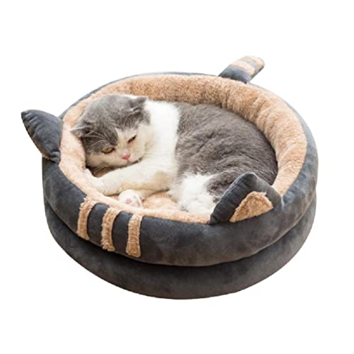 BCIOUS Plüschbett für Katzen, Schlafbett für Kätzchen, Bett für kleine Hunde, Winterschlafkissen für Haustiere, kratzfest, Zubehör für Hunde und Haustiere für