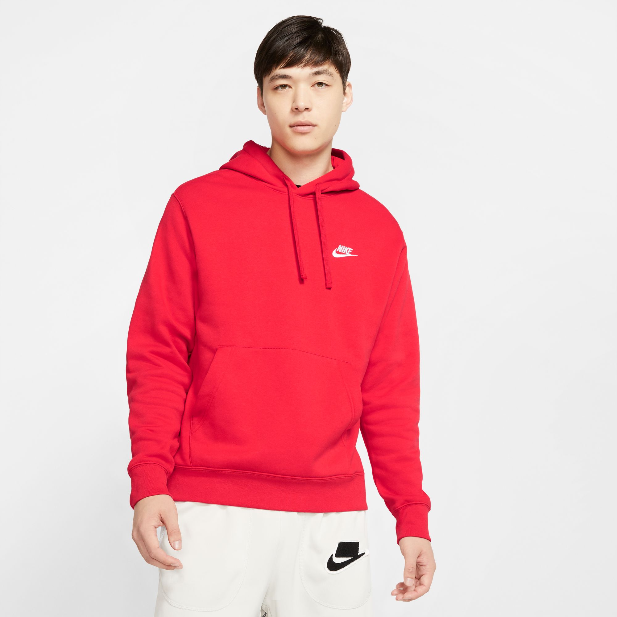 Nike Herren M NSW Club Hoodie PO BB Sweatshirt, University red/University red/(White), L