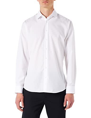Seidensticker Herren Business Hemd Tailored Fit, Weiß (Weiß 1), 46