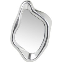Kare Design Spiegel Hologram Silber, Design Spiegel für die Wand, silberner Spiegel mit Rahmen in organischer Form, verschiedene Ausführungen erhältlich (H/B/T) 114,5x77,5x8,5cm