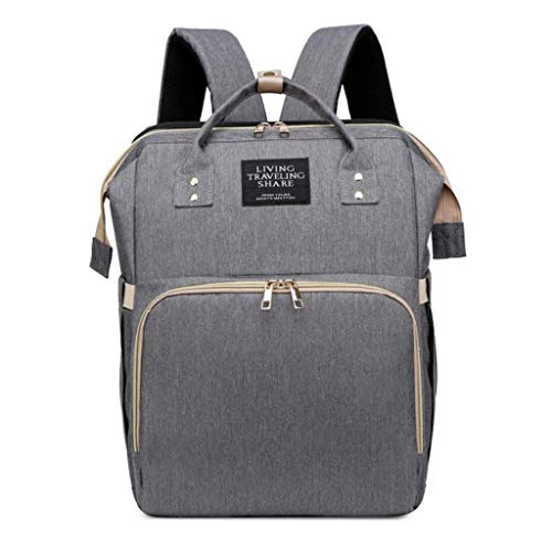 Tubayia Wasserdicht Wickeltasche Rucksack Babytasche Wickelrucksack für Kinderwagen (Grau)