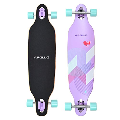 Apollo Longboard Tamana Komplettboard mit High Speed ABEC Kugellagern, Drop Through Freeride Skaten Cruiser Board