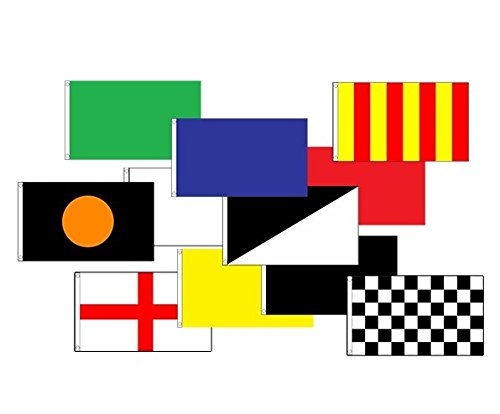 AZ FLAG Satz mit 11 FLAGGEN AUTORENNEN 90x60cm - AUTOMOBILSPORT Fahne 60 x 90 cm - Flagge Top Qualität