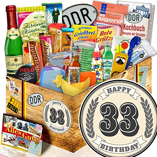 Geschenke zum Geburtstag 33. / DDR Paket 24tlg. / Geschenk 33. Geburtstag Mann