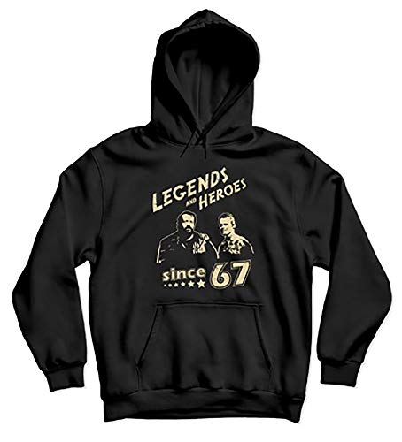 Terence Hill Bud Spencer Hoodie - Legends and Heroes (schwarz) (XL)