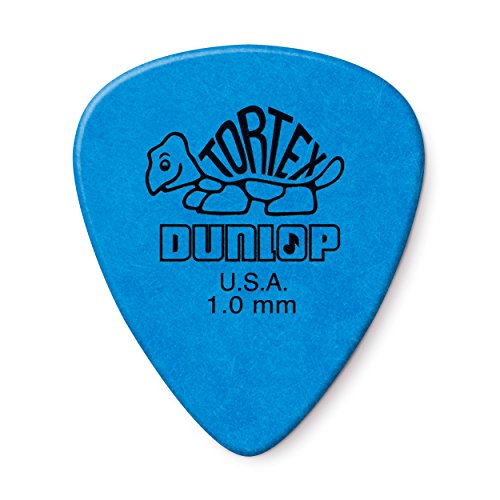 Jim Dunlop Tortex Standard 418B1.0 Gitarrenplektren, 1,0 mm, Blau, 36 Stück