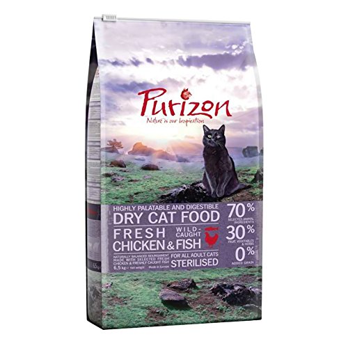 Purizon Trockenfutter für ausgewachsene, sterilisierte Katzen - Huhn und Fisch (6,5 kg)