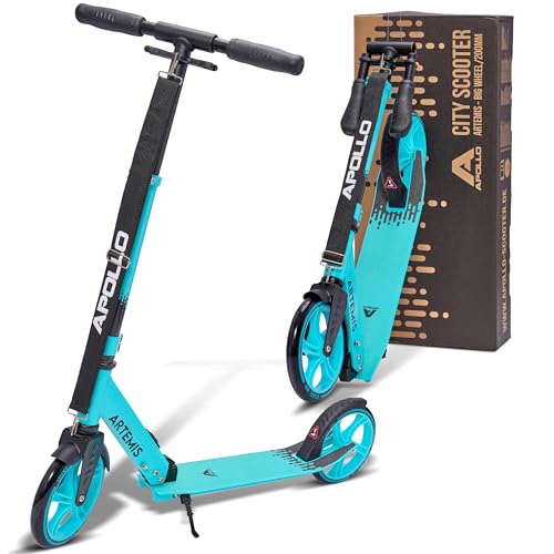 Apollo Artemis City Roller - Höhenverstellbarer Scooter für Kinder, Teens und Erwachsene, Tretroller mit großen Rädern, Cityroller, handlich, klappbarer Scooter für Kinder ab 6 Jahre