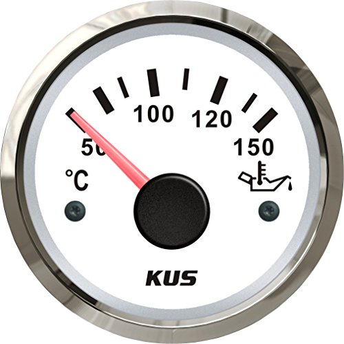 KUS Öltemperaturanzeige 50-150 ℃ Mit Hintergrundbeleuchtung 12V/24V 52MM (2 ") (Weiß)