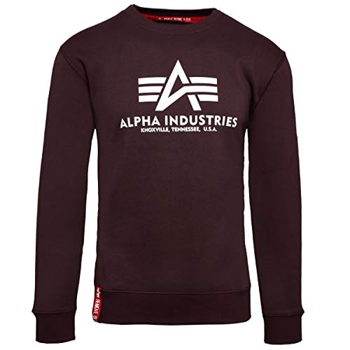 Alpha Industries Pullover Basic rot Olive schwarz weiß grau blau gelb (M, Deep Maroon)