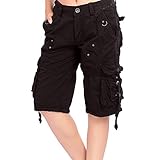 Daytwork Damen Freizeit Cargo Shorts - Frauen Straight Baumwolle Cycling Camping Kampfhose Multi Taschen Kurze Hose
