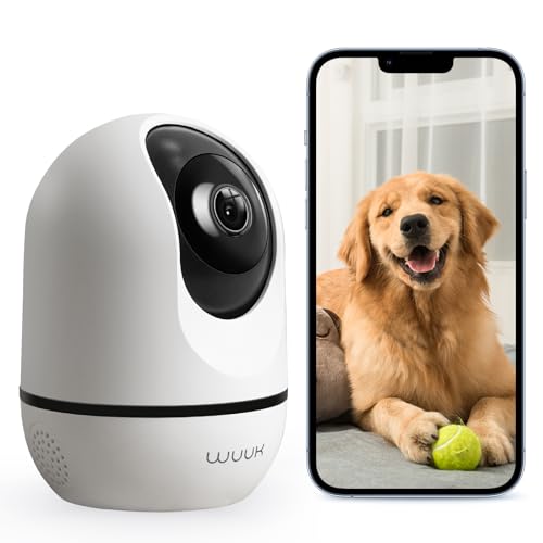 WUUK 4MP/2.5K Überwachungskamera Innen, WLAN IP Kamera Überwachung Innen, Hundekamera mit APP, Babyphone mit Kamera, Automatische Verfolgung, 2-Wege-Audio, 360°/115° Schwenkbare Indoor Kamera