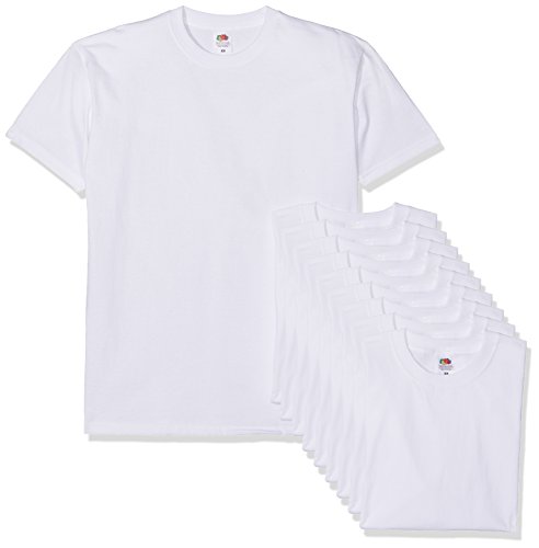 Fruit of the Loom Herren Super Premium Short Sleeve T-Shirt, Weiß (White 30), XL (10er Pack)
