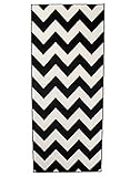Carpeto Läufer Teppich Modern Schwarz-Weiß 70 x 200 cm Geometrische Muster Kurzflor Furuvik Kollektion