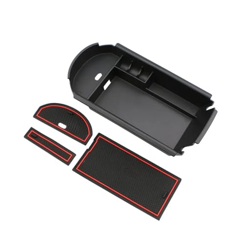 Auto Armlehne Box Lagerung Mittelkonsole Organizer Container Halter Box (rote Pads) Für Toyota Für C-HR 2016-2022 Accessories