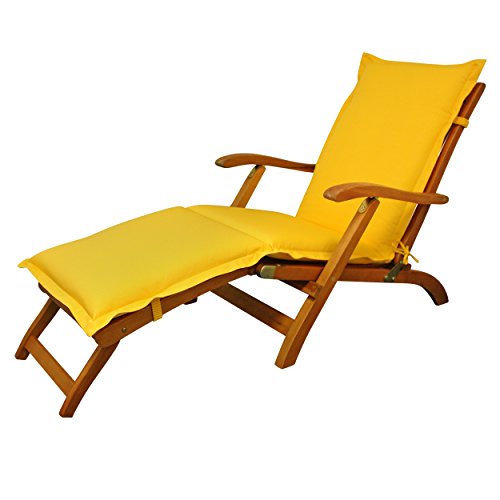 IND-70456-AUDC Deck Chair Auflage Premium, extra dicke Polsterauflage für Liegestuhl mit Reißverschluss, 190 x 50 x 9 cm, Beige