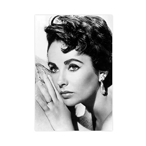 XXJDSK Leinwand Bilder, Motiv: Amerikanische Schauspielerin, Liz Taylor C. 1954, Gemälde, für Wohnzimmer, Schlafzimmer, Dekoration, 60x90cm Kein Rahmen