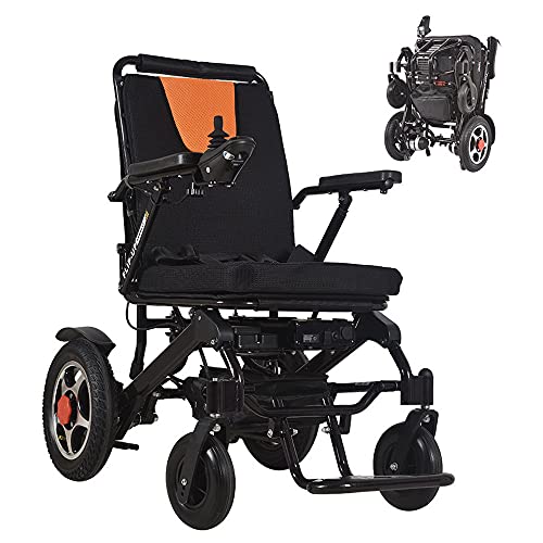 Elektrische RollstüHle Faltbar,Rollstuhl mit doppeltem Rückenpolster für ältere Menschen und Behinderte, Kapazität bis zu 24 AH und eine Reichweite von 20 km, Intelligente Bremse