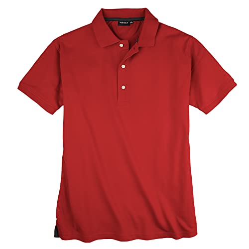 Redfield Basic rotes Stretch-Poloshirt Übergröße, Größe:4XL