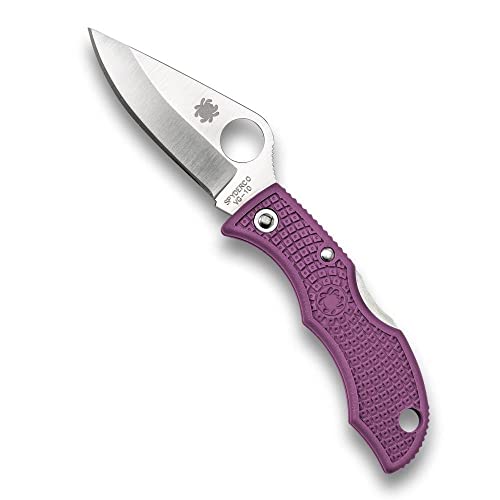 Spyderco Unisex – Erwachsene, Klappmesser, Ladybug 3 Purple, Länge geschlossen: 6.35 cm, Typ: Lockback, dunkelviolett, normal