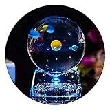 FIMAGO 3D-Kristallkugel-Sonnensystemmodell mit LED-Lampensockel Geschenk für Kinder, Klassenkameraden, Astronomen, verrückte Fans des Universums