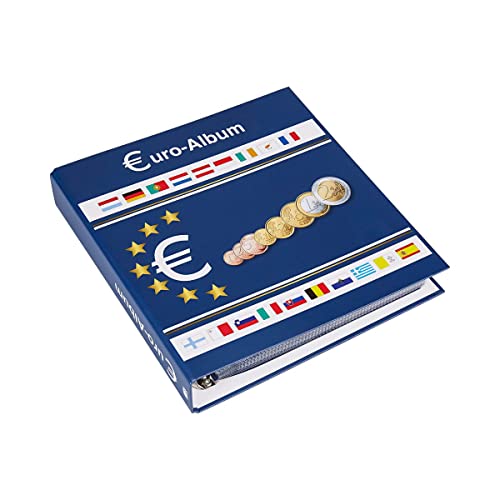 SAFE 5300 Euro Münzen Sammelalbum EU Länder + 10 Münzhüllen 8563 für 20x Euro KMS Kursmünzensätze + Vordruckblätter 1 Cent bis 2 Euro Münzen - Münzsammelalbum für Ihre Coin Collection
