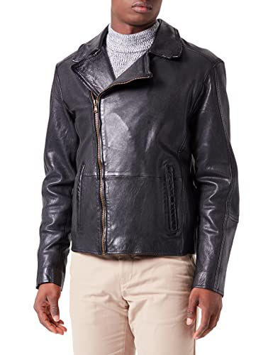 Freaky Nation Herren New Ace-FN Lederjacke, Black, XL