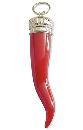 Napoli Schlüsselanhänger mit italienischem Horn, groß, Rot