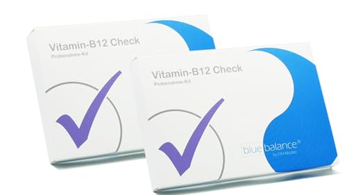 blue balance® Vitamin B12 Test 2er Set zum Vorteilspreis | Gesundheitstest | Probenahme-Kit | Selbsttest für Zuhause | Schnelltest | mit Laboranalyse