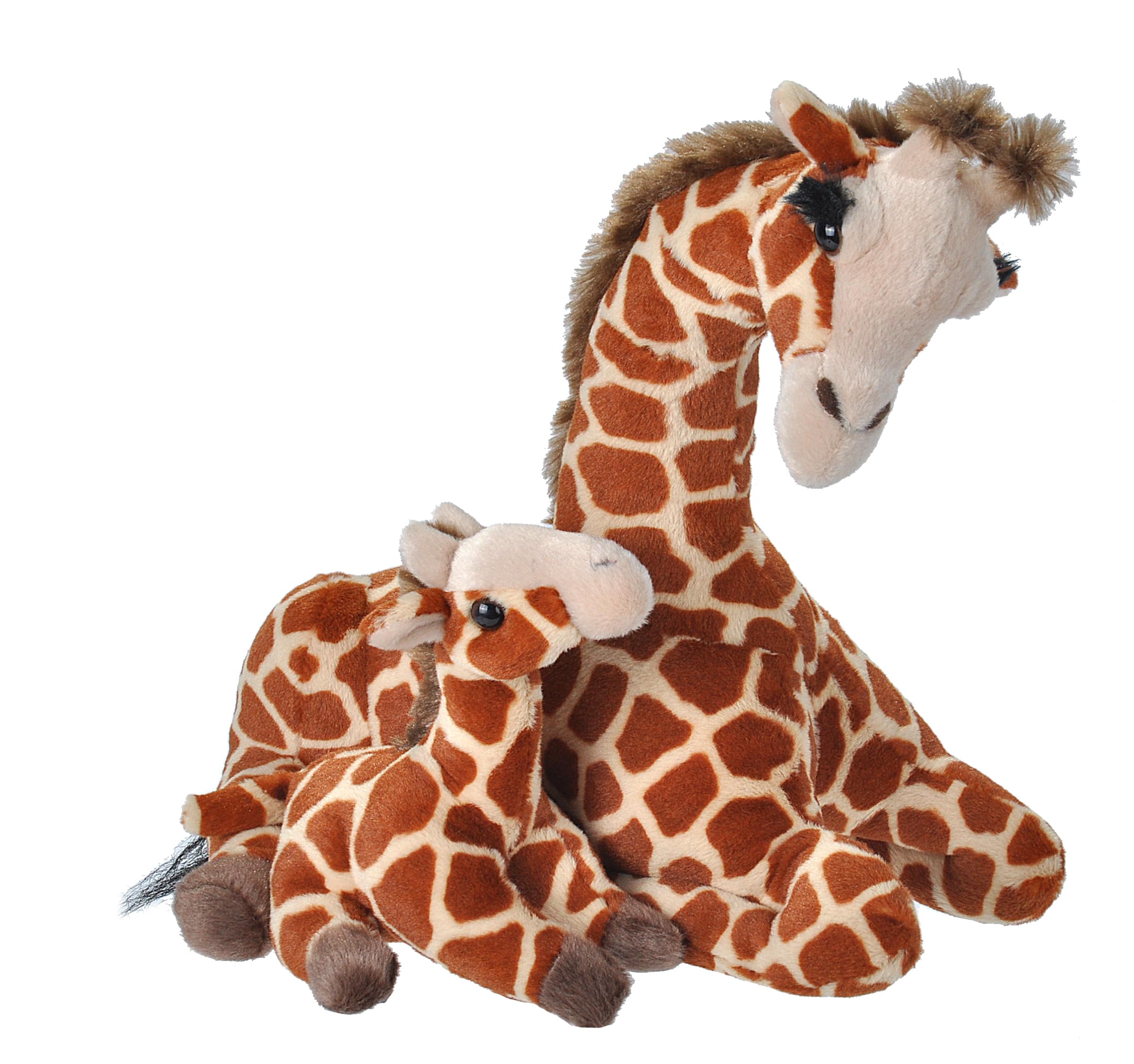 Wild Republic Mom and Baby Giraffe, Großes Kuscheltier, 38 cm, Geschenkidee für Kinder, Kuscheltier mit Baby, Riesen-Stofftier aus recycelten Wasserflaschen