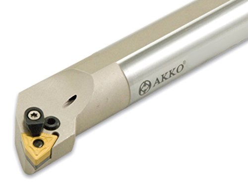 AKKO Internal Turning Toolholder, Metal Boring Bar, Indexable Alpha Coated CNC Machining Tools, Round Shank Tool for Inner Turning, Industrial Metal Working Tools, A25R PWLNR 08C, Right Hand