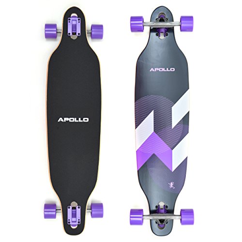 Apollo Longboard Makira Komplettboard mit High Speed ABEC Kugellagern, Drop Through Freeride Skaten Cruiser Board