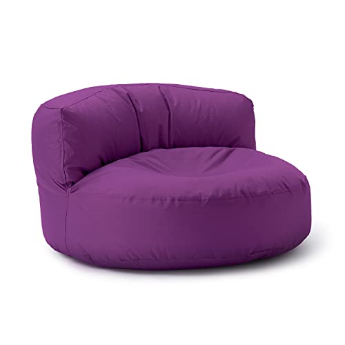 Lumaland Outdoor Sitzsack-Lounge, Rundes Sitzsack-Sofa für draußen, 320l Füllung, 90 x 50 cm, Lila