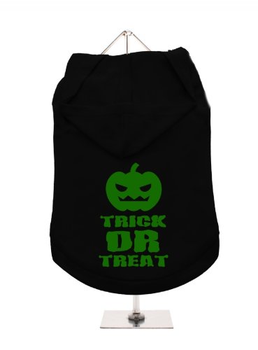 "Halloween: Trick or Treat" UrbanPup Hunde-Hoodie Hoodie (schwarz/grün)