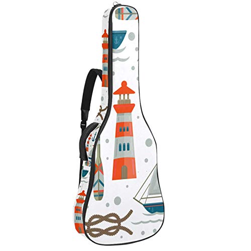 Gitarren-Gigbag, wasserdicht, Reißverschluss, weich, für Bassgitarre, Akustik- und klassische Folk-Gitarre, nautische Werkzeuge