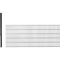 hadra Doppelstabmattenzaun, anthrazit, 6/5/6 mm, Erweiterungs-Set à 2,5 m, inkl. Pfosten, FL - schwarz