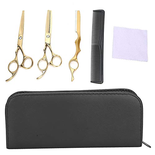 Gold Friseur Schere Set, mit Tasche Ausdünnung Haarschnitt Schere Kamm Haar Styling Tool für Zuhause/Salon/Friseur/Friseur